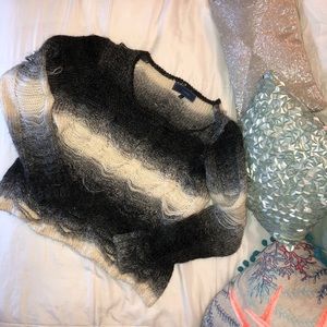 Black/grey/white ombré Large Lumiere sweater